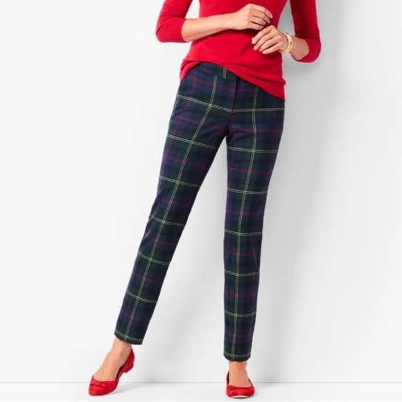 Talbots Plaid Hampshire Ankle Wool Dress Pants 12p - Picture 1 of 16